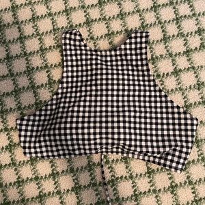 WORN ONCE Old Navy gingham tie back bikini top S